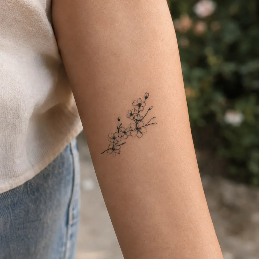 SafeTatt — Cherry Blossom Branch · fotografie tetování na kůži