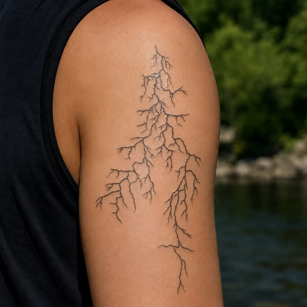 SafeTatt — Lightning Veins · fotografie tetování na kůži