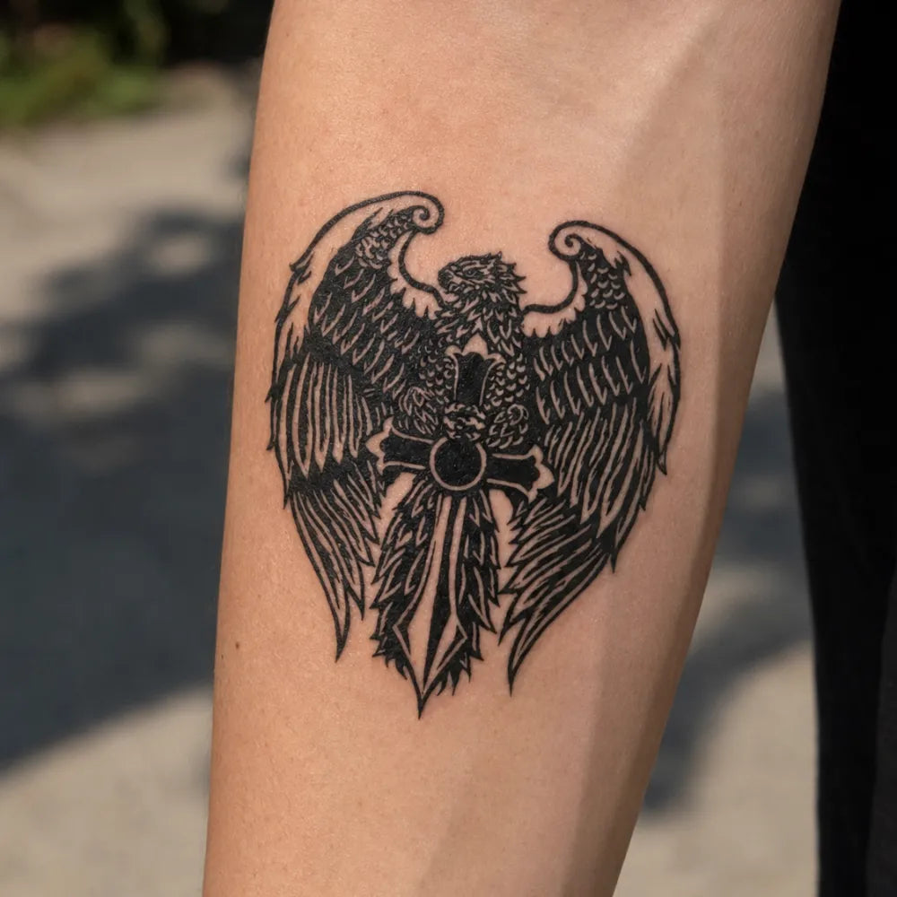 SafeTatt — Guardian Wings · fotografie tetování na kůži